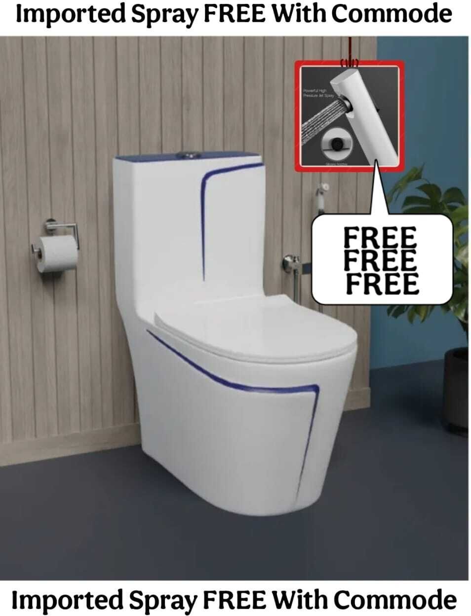 C02 Premium White Commode With So Blue Finishing Line And Round Flush Button Western Commode-image-46