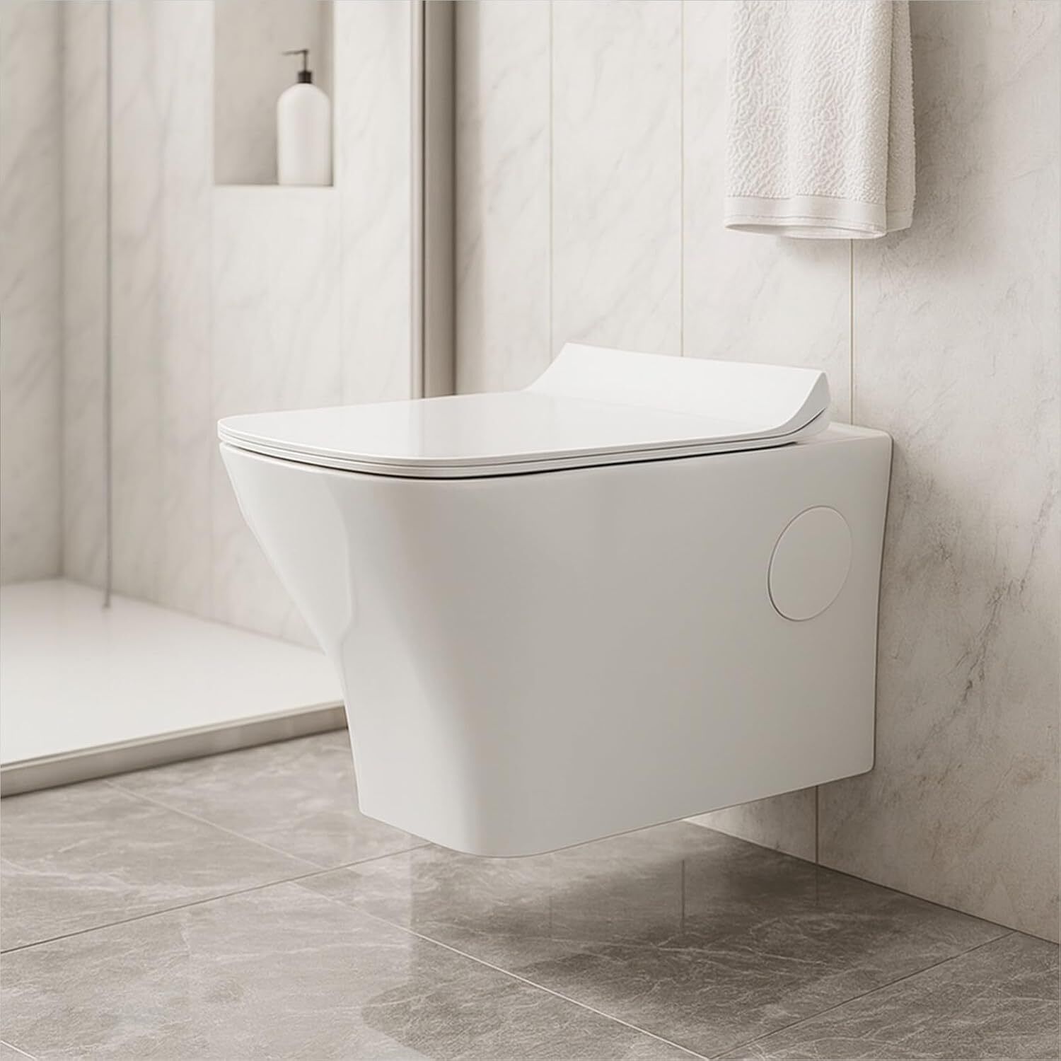 Premium Ceramic Wall Hung Commode/Water Closet/Wall mount Western Toilet COMMANDER WHITE Western Commode-image-43