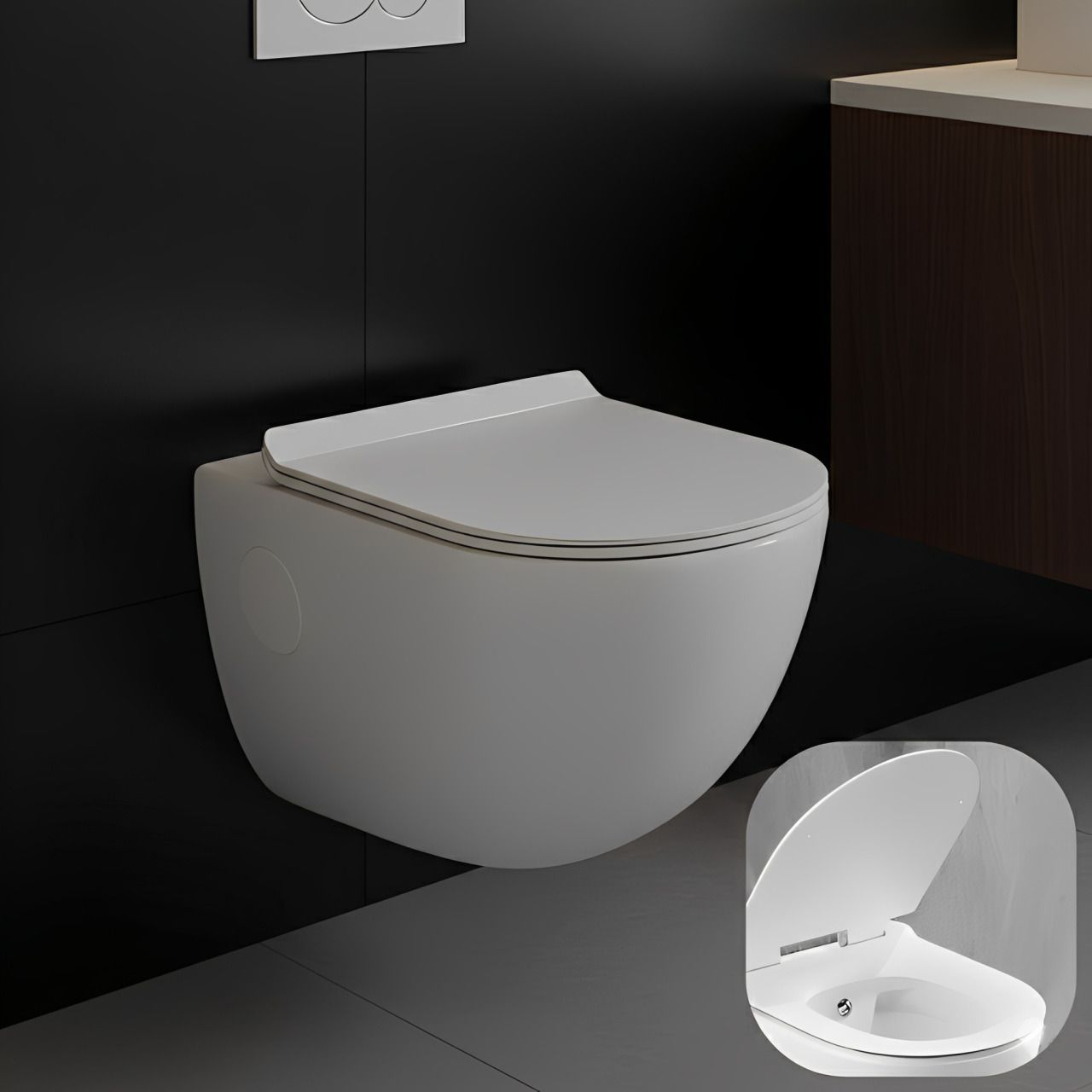 FOGGE-JET Italian Collection Western Commode for Bathroom with Inbuilt Jet | Made of Ceramic | Soft Close | Dual Flush Water Saving | Western Commode