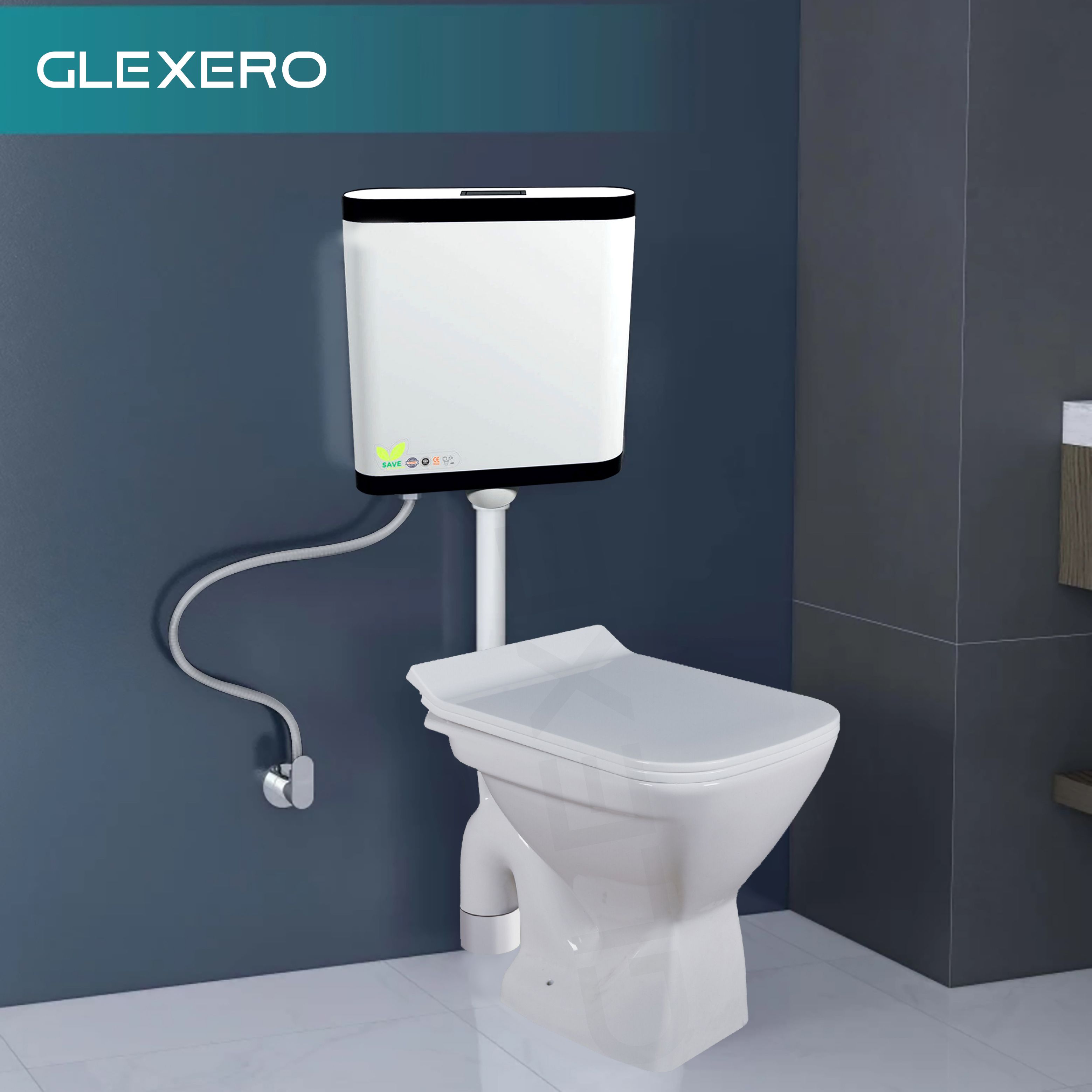 Premium Quality Ceramic Toilet Seat With Top Push Slim Flush Tank Floor Mounted S Trap Western Commode-image-5