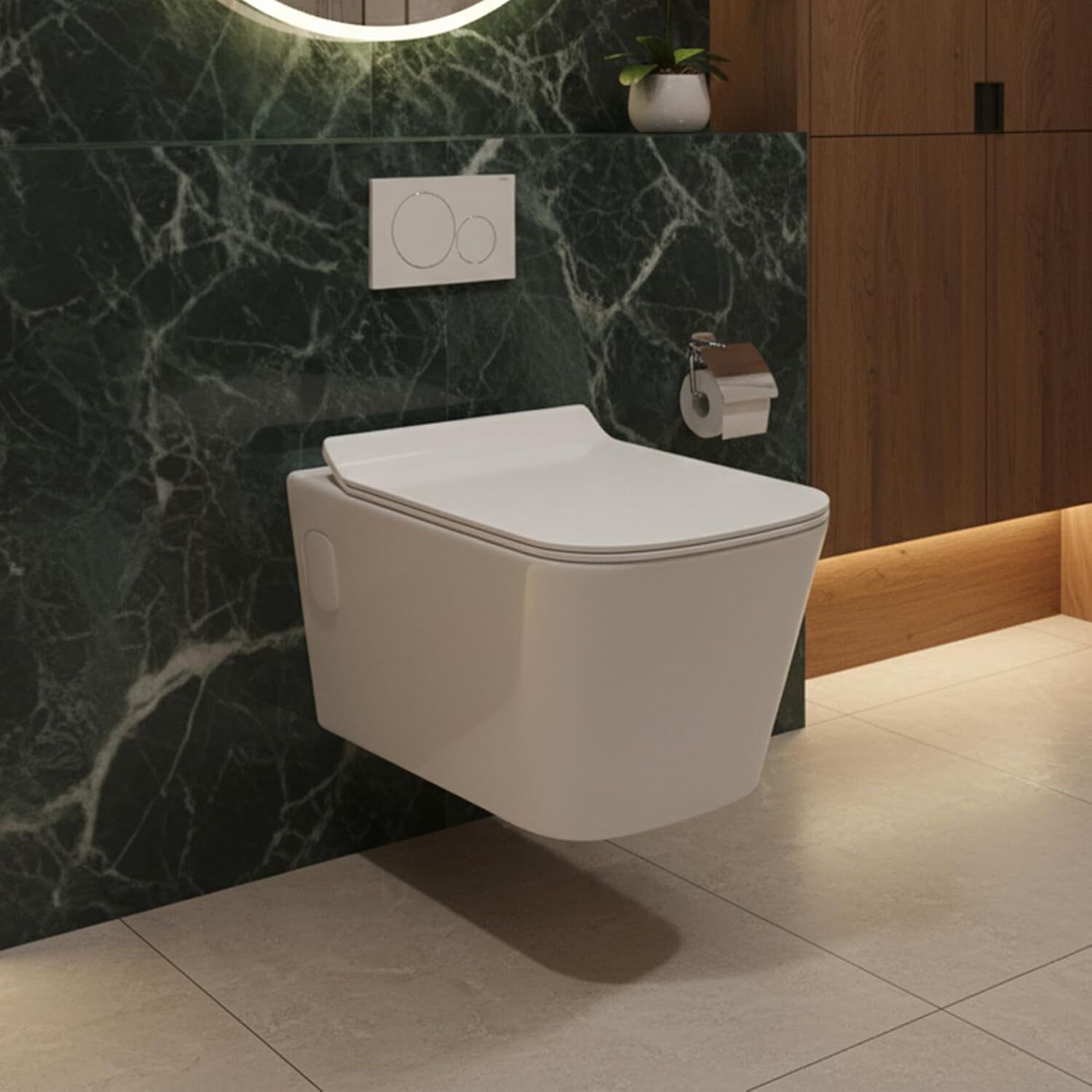 Premium Ceramic Wall Hung Commode/Water Closet/Wall mount Western Toilet/EWC/WC European Commode for Bathrooms P Trap Outlet is from Wall with Soft Close Seat Western Commode-image-26