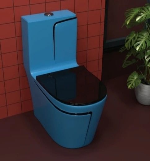 C012 Premium T Blue commode with Black Finishing Line and Round Flush Button Western Commode-image-27