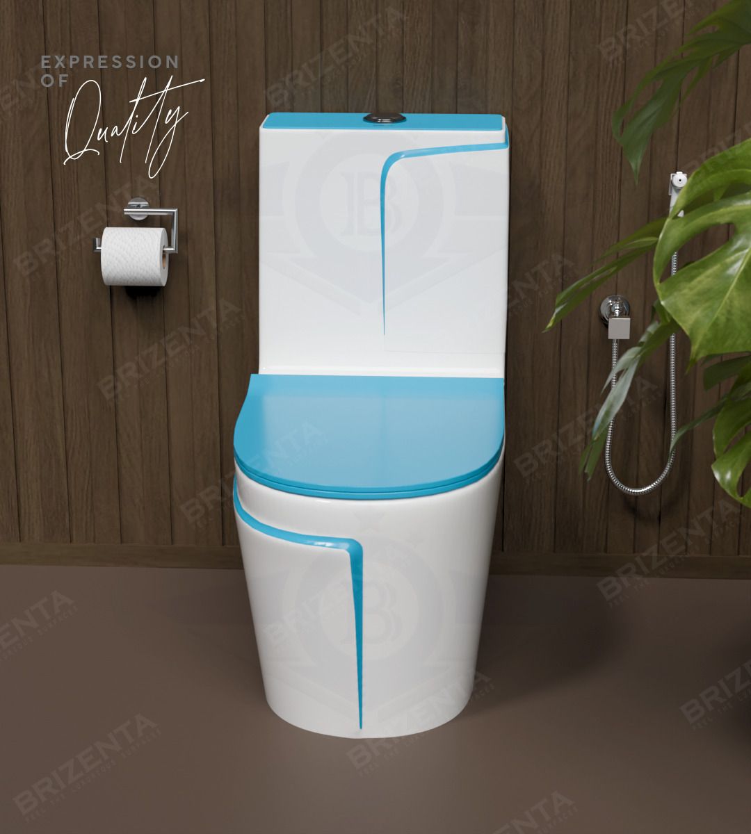 21003 Ceramic Snow White commode with T.Blue Line Finishing 21003 Western Commode-image-11