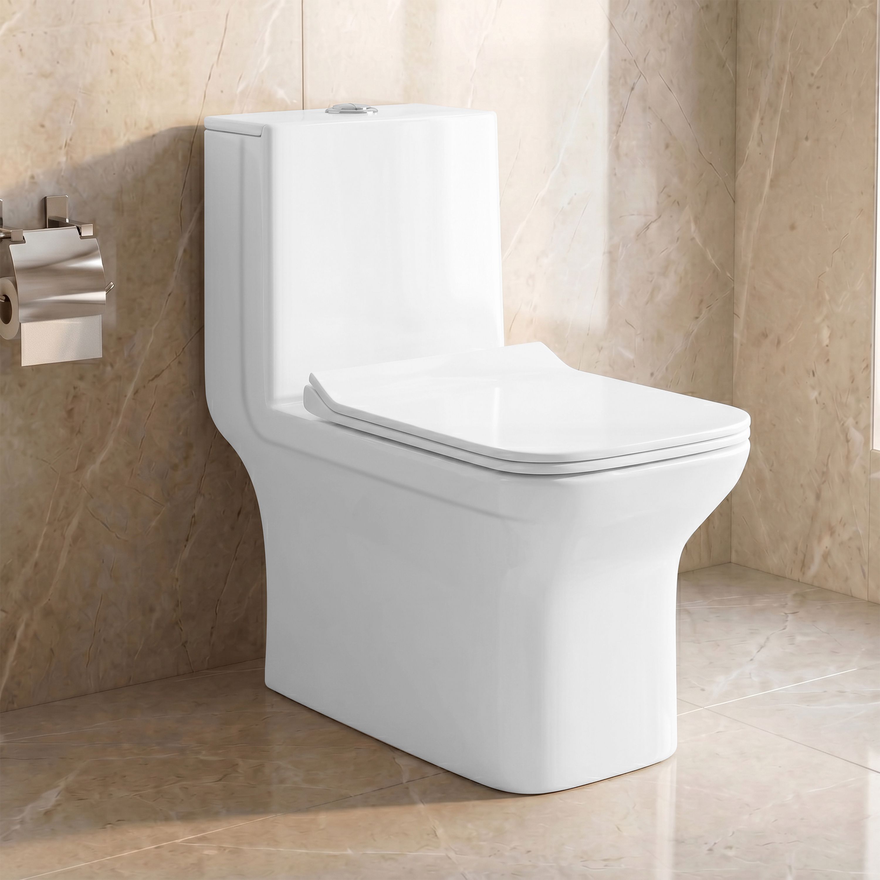 Orchard Western Commode | One Piece Toilet | Soft Close Toilet Seat Cover | S-Trap Western Commode-image-12