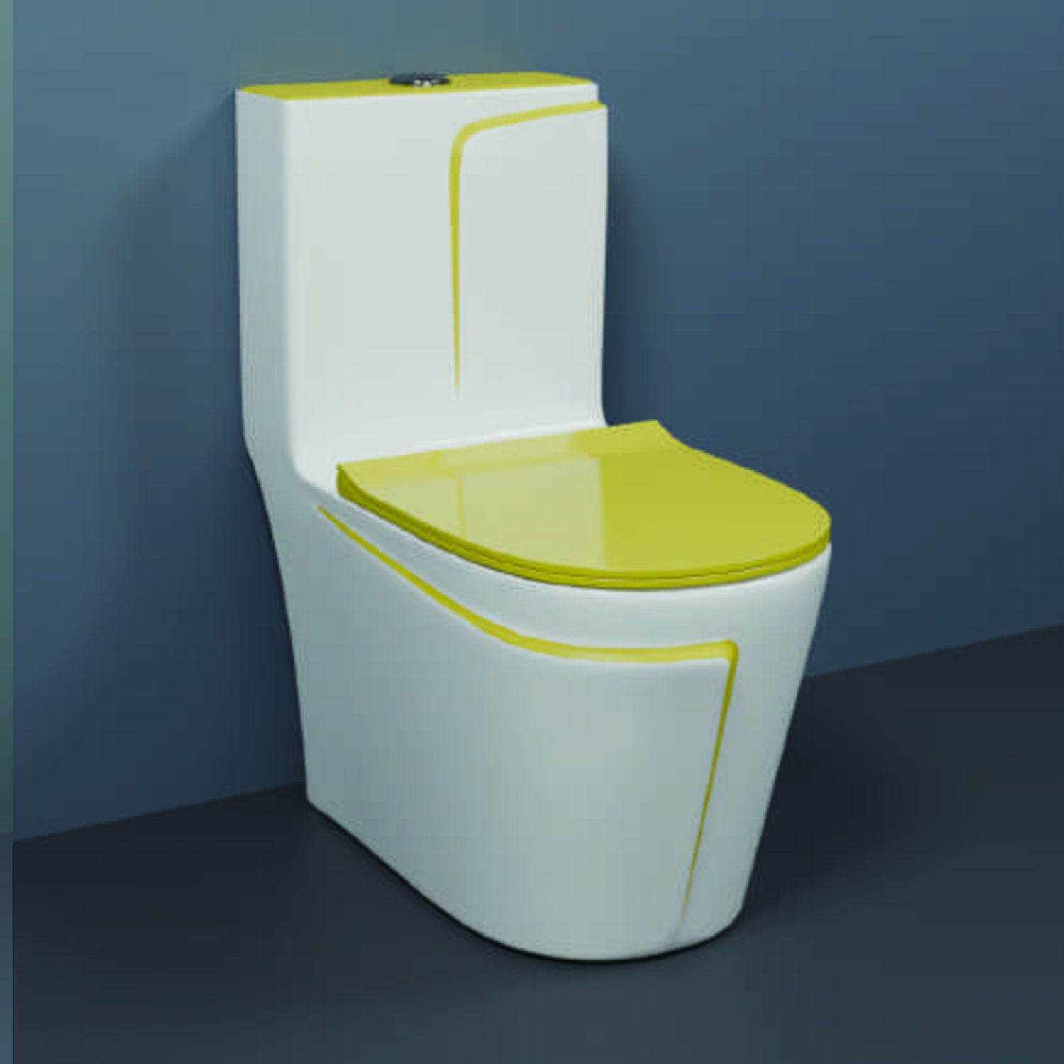 One-Piece Western Commode | Modern Ceramic Water Closet with Soft Close Seat RM - 1005 | 660L x 375W x 740H mm Western Commode-image-36