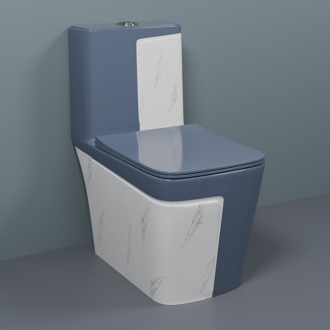 C/T016 Premium Quality Shining Grey Commode With White Marble Finish And Round Flush Button Western Commode-image-39