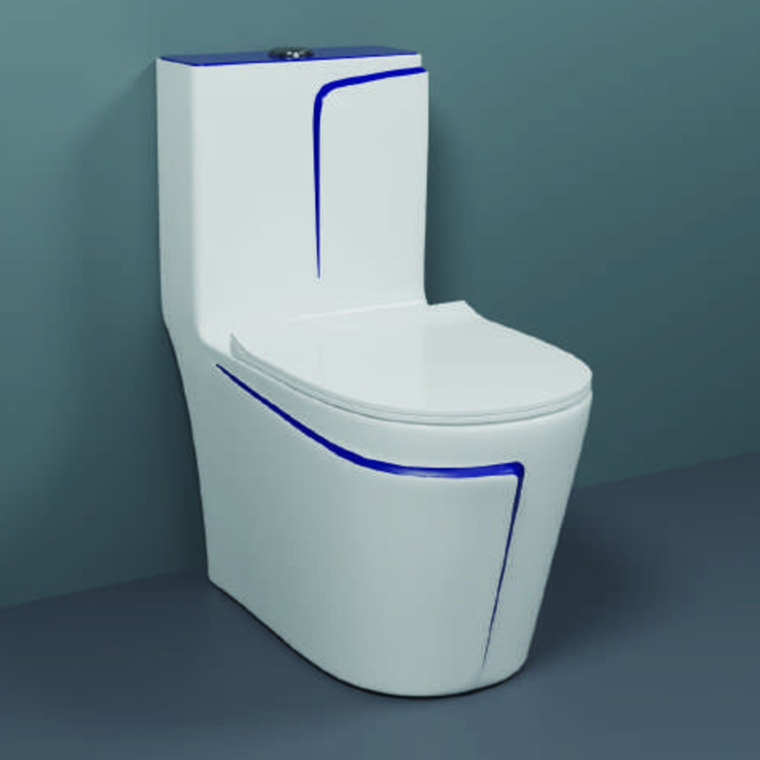 One-Piece Western Commode | Modern Ceramic Water Closet with Soft Close Seat RM - 1002 | 660L x 375W x 740H mm Western Commode-image-41