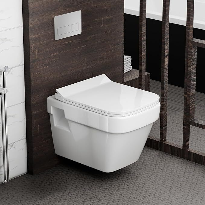 bathvery M-Cube Wall Hung | Western Commode for Bathroom | Made For Ceramic | Soft Close Feature | Water Saving Dual Flushing | White | 10-Year Glass Warranty Western Commode-picture-43