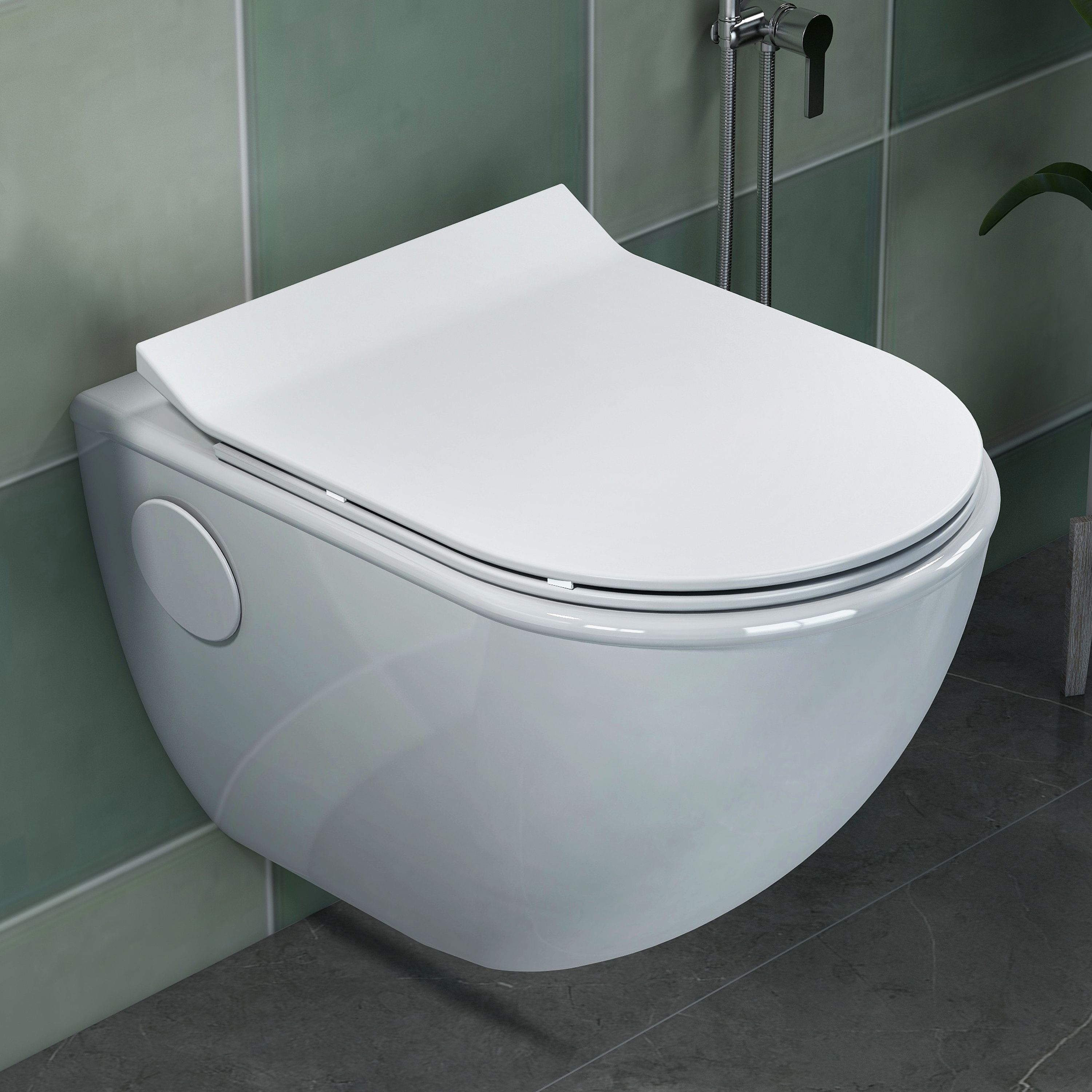 Ceramic Wall Hung Commode For Toilet/Western toilet/Soft Closing Toilet Seat (APS-779) Western Commode