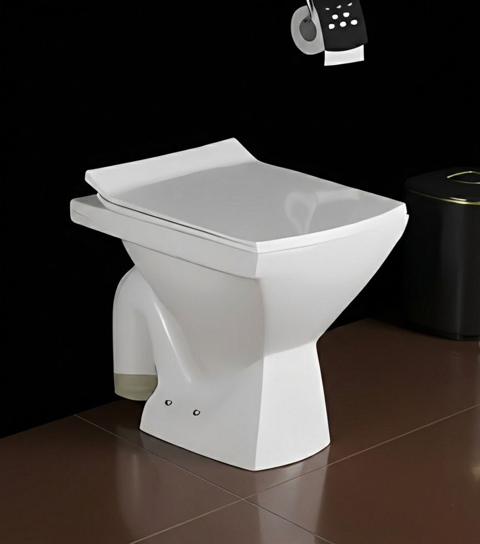Water Closet COMMODE Premium Grade Ceramic Floor Mounted European Western Toilet Commode/EWC Battle S Trap with Soft Close Slim Seat Cover Western Commode-image-33