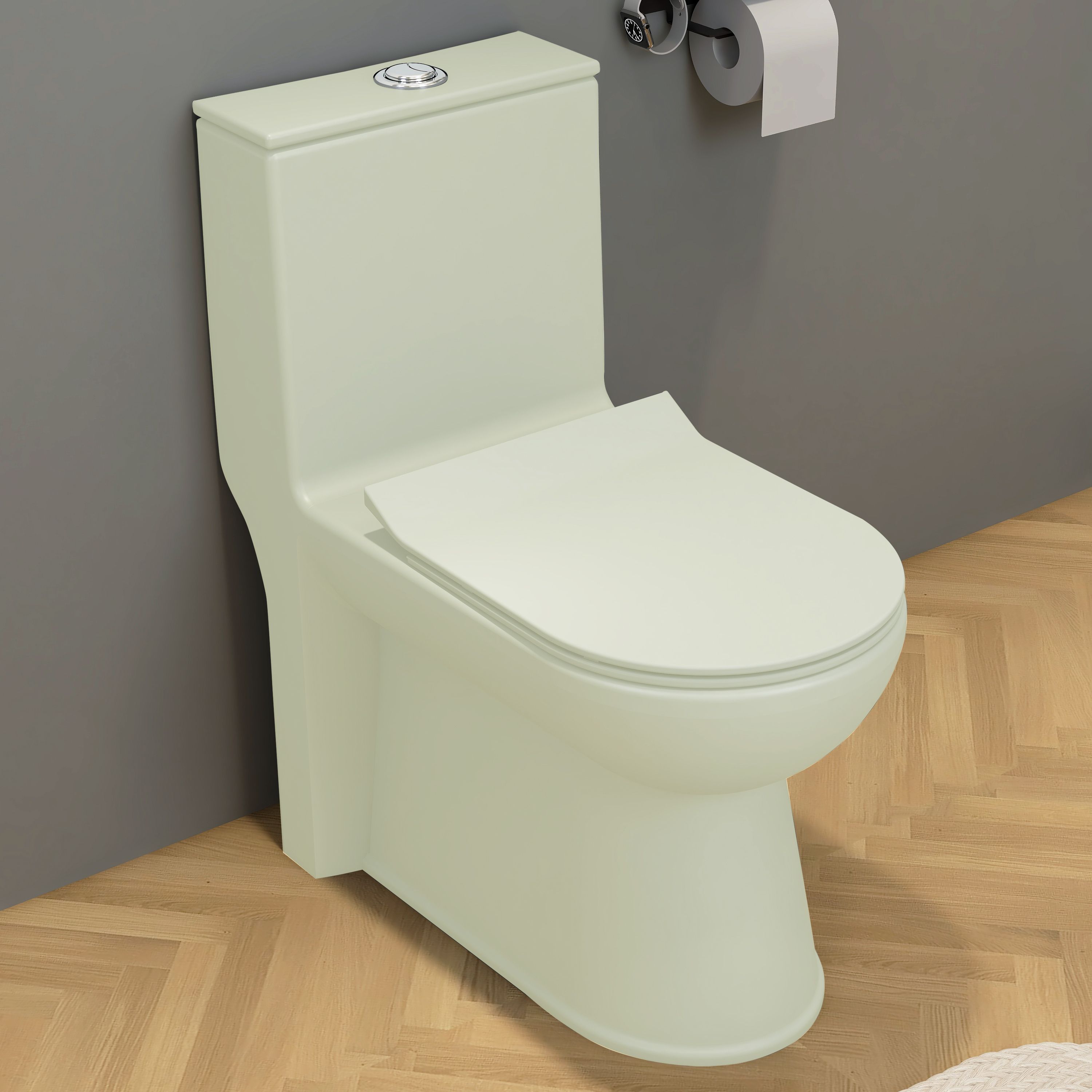 Ceramic Rimless Western Toilet/Water Closet/Commode With Seat-S Trap Outlet (APS-746) Western Commode-image-27
