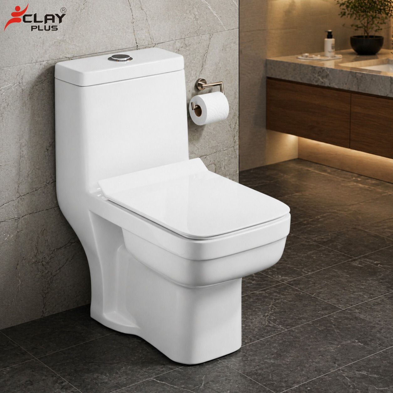 105 - PREMIUM GRADE CERAMIC FLOOR MOUNTED ONE PIECE TOILET COMMODE Western Commode-image-26