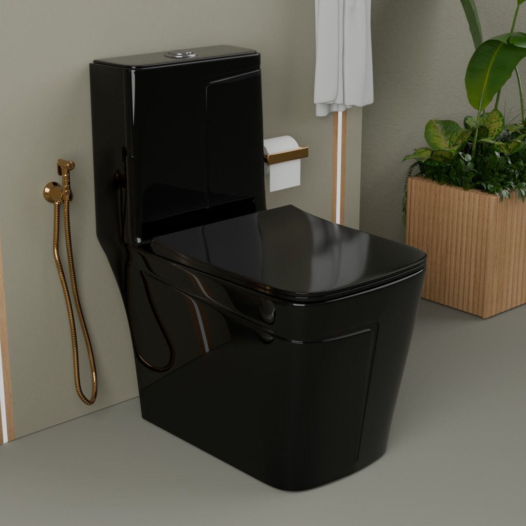 eltix 2022EL Premium Quality Shining S-Trap Square Full Black Commode Finishing Western Commode-picture-35