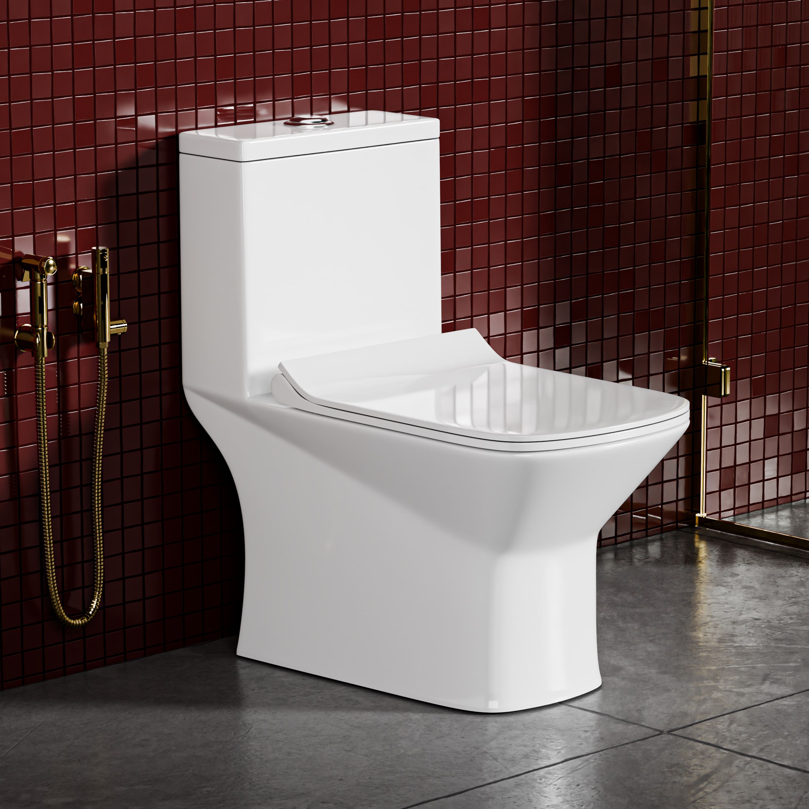 nekstone Ceramic One Piece Western Toilet Commode/Water Closet with Soft Close Seat Cover new prive Western Commode-picture-22