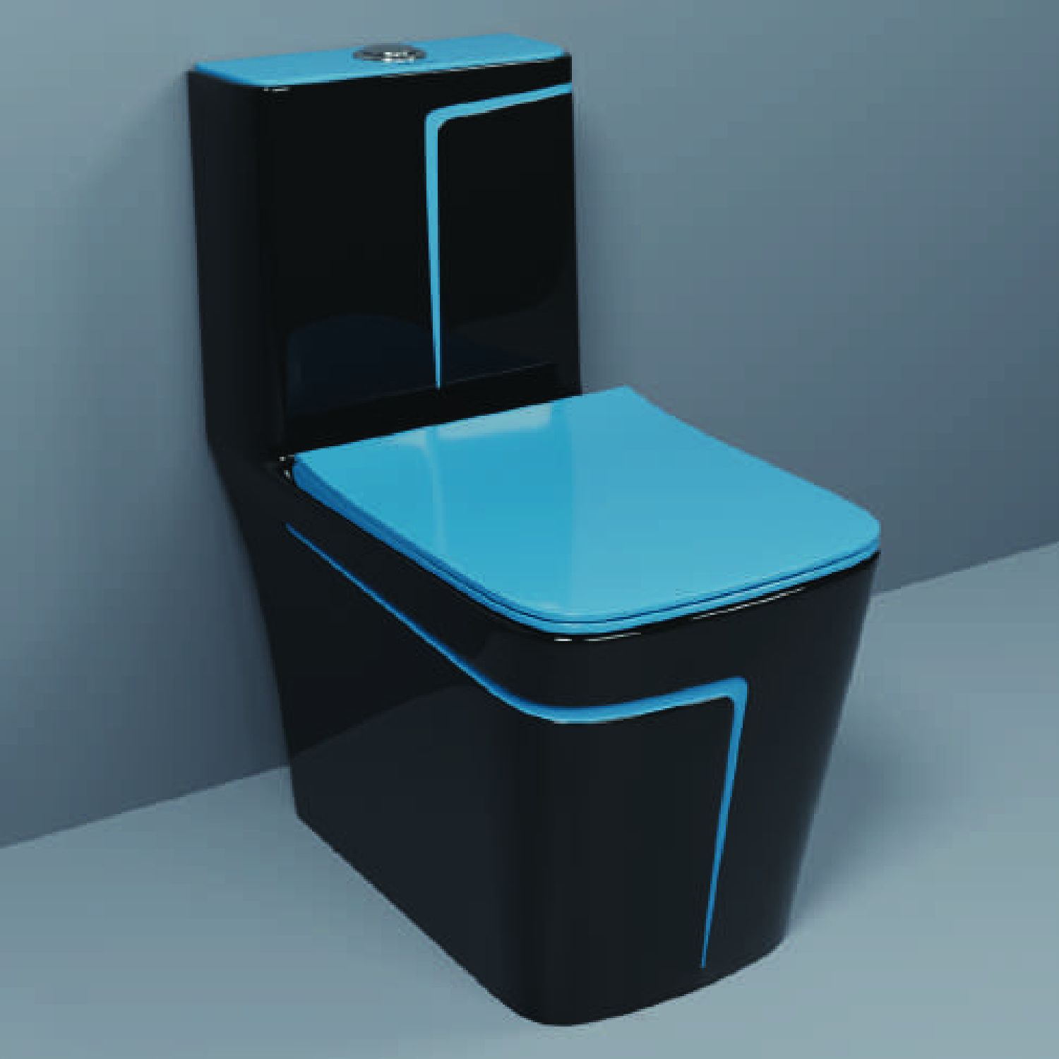 One-Piece Western Commode | Modern Ceramic Water Closet with Soft Close Seat RM -2027 | 660L x 375W x 740H mm Western Commode-image-33