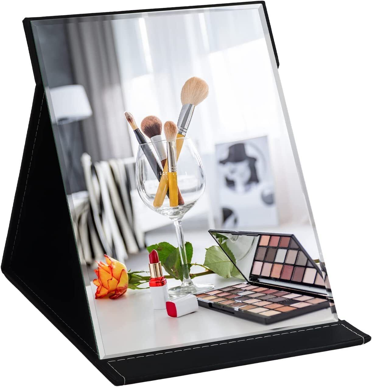 Foldable Tabletop Makeup Mirror with Stand-image-48
