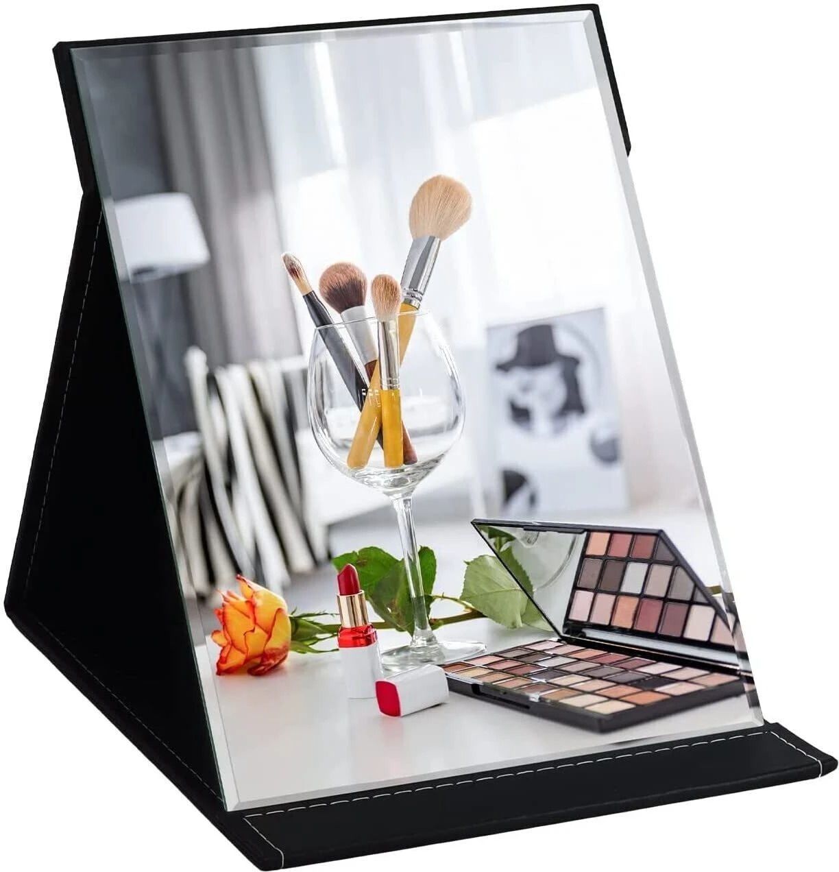 olwick Folding Travel Mirror, Portable Adjustable Rectangular Ultrathin Mackup Mirror-picture-4