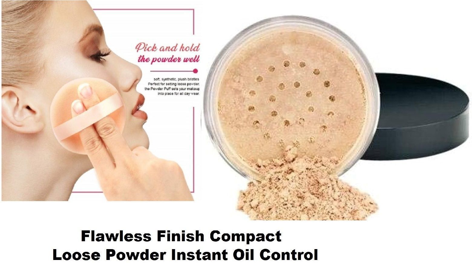 amosfia Matte Compact Oil Control SPF Protection Banana Loose Powder Compact-picture-12