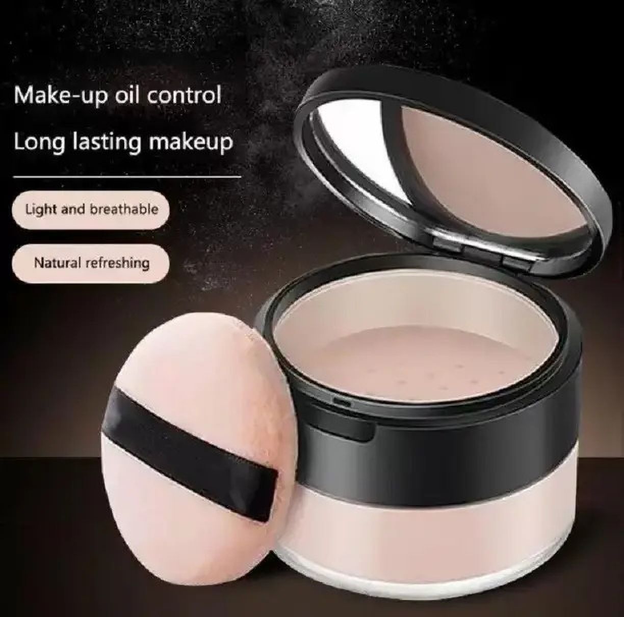 gfsu Sweat-Absorbing Matte Loose Powder Compact - Long Lasting Makeup Setting Formula Compact-picture-19