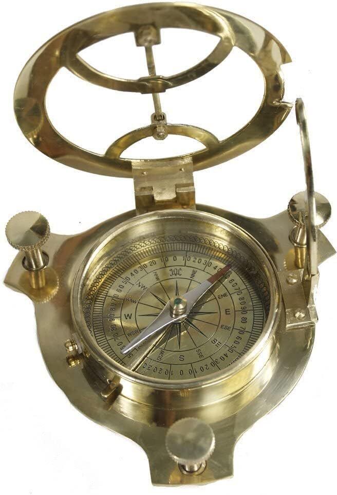 antiquexyzh Solid Brass Sundial Compass 3 inche Compass-picture-38