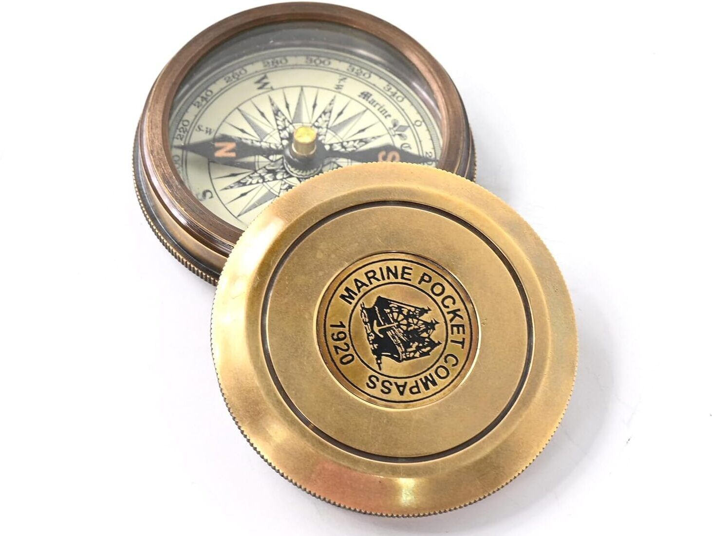 Nautical Brass Marine Pocket Compass | Vintage Fully Functional Compass-image-29