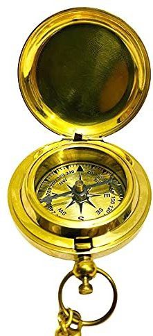 beawarcomputers Brass Pocket Gold Antique Directional Compass Compass-picture-16