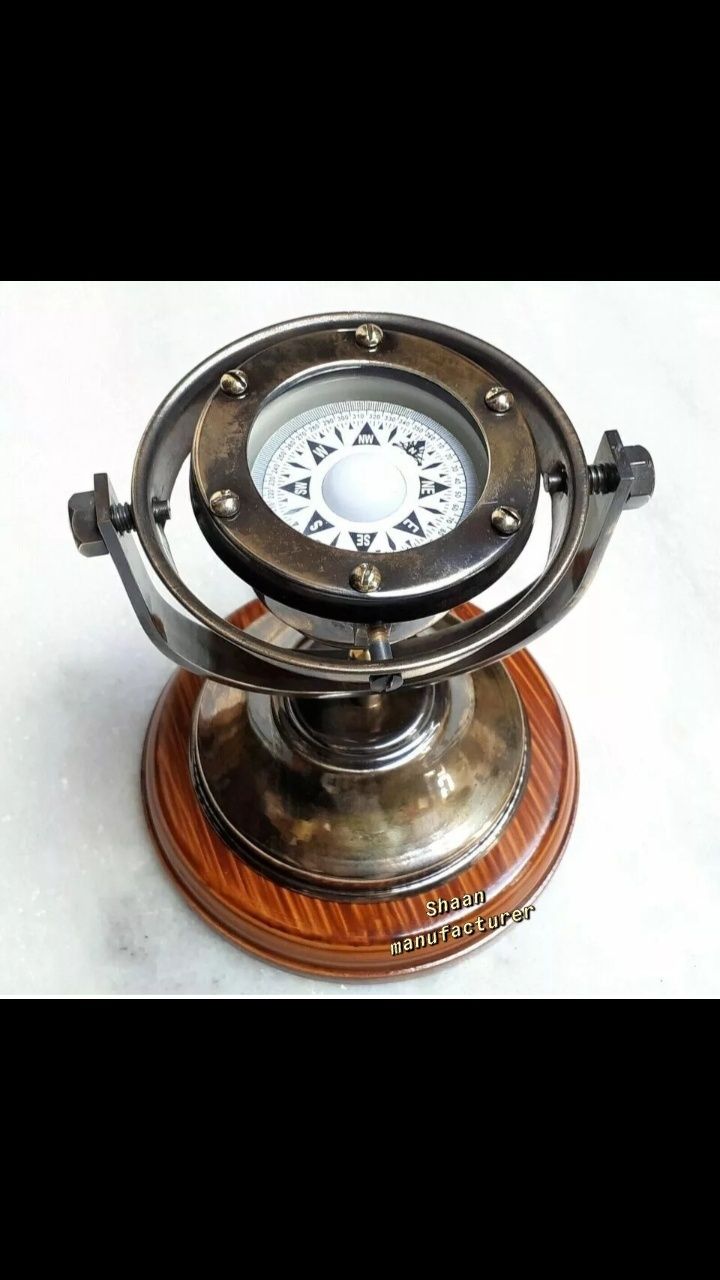 Antique Vintage Ship Compass Binnacle Gimb Floating Dial Nautical Marine Decor Compass-image-36