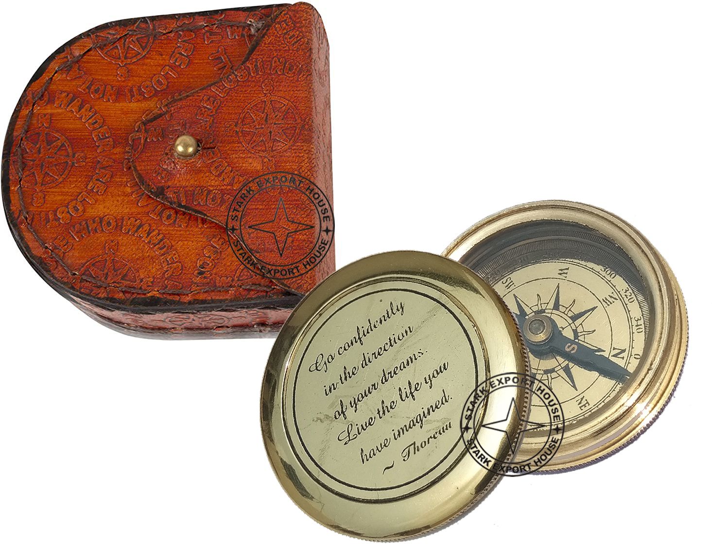Brass 2 Inch Sundial Compass Great Gift Item Compass-image-13