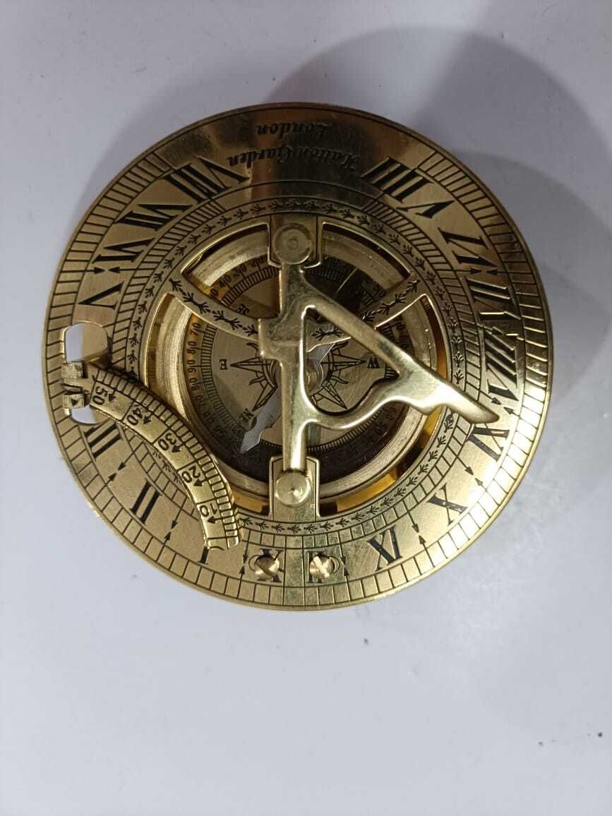 skdecor 3 Inch Vintage Brass Sundial Compass-Antique Nautical Decorative Showpiece Gold Compass-picture-26