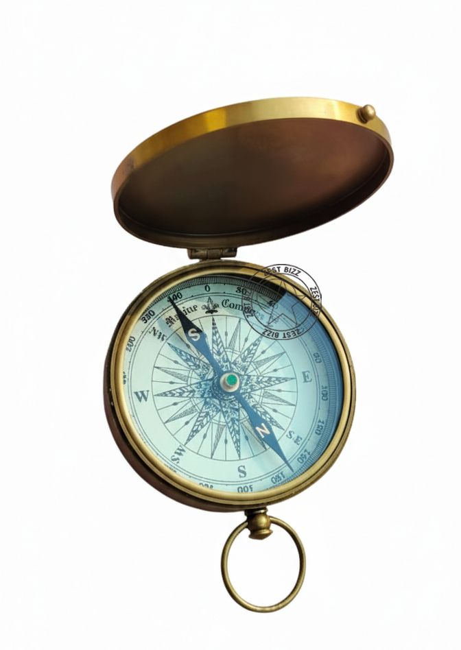 zest bizz Antique Brass Sundial Round Compass 3 Inch BVFG Compass-picture-13