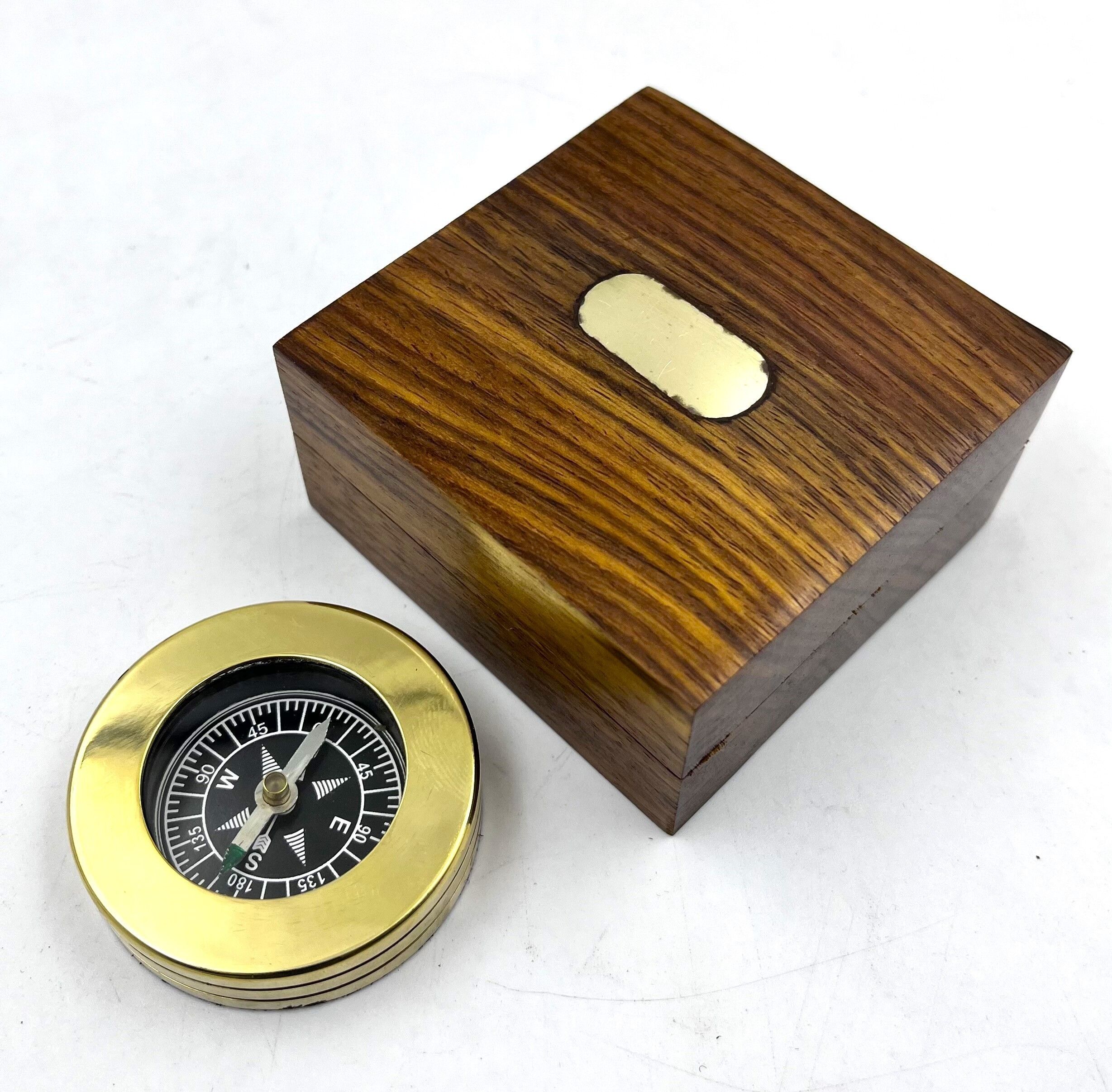 ascent india Mini Brass pocket compass nautical with wood box Gift Compass-picture-29