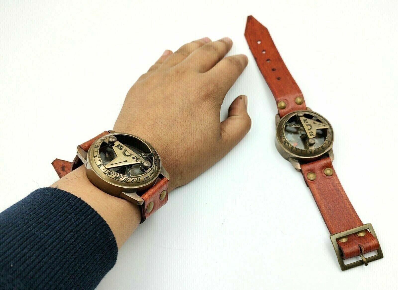 ayans hub Brass Sundial Compass Wrist Watch Compass-picture-21