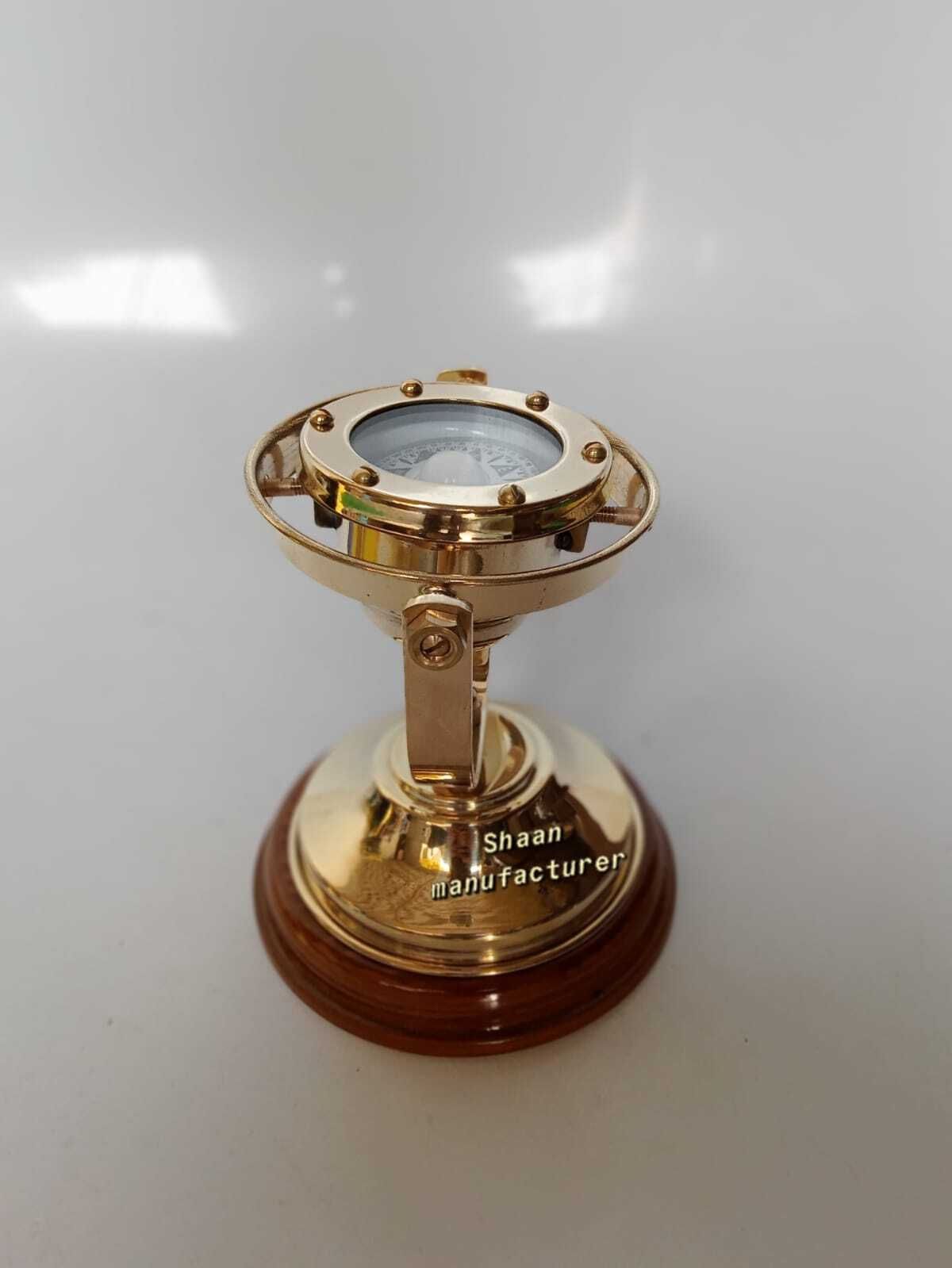 Vintage Ship Compass Binnacle Gimbals Floating Dial Nautical Marine Decor Compas Compass-image-40