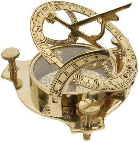 akki Solid Brass Sundial Compass 3 inch Antique Showpiece Sundial Compass-picture-46