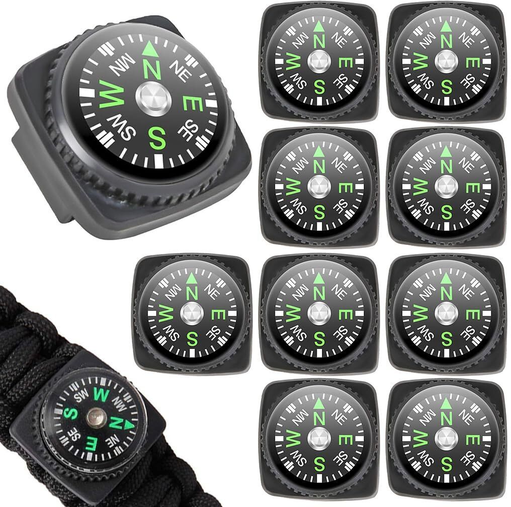 zorbes Liquid Filled Hard Shell Button Compass Set for Survival Band Paracord Bracelet Compass-picture-28