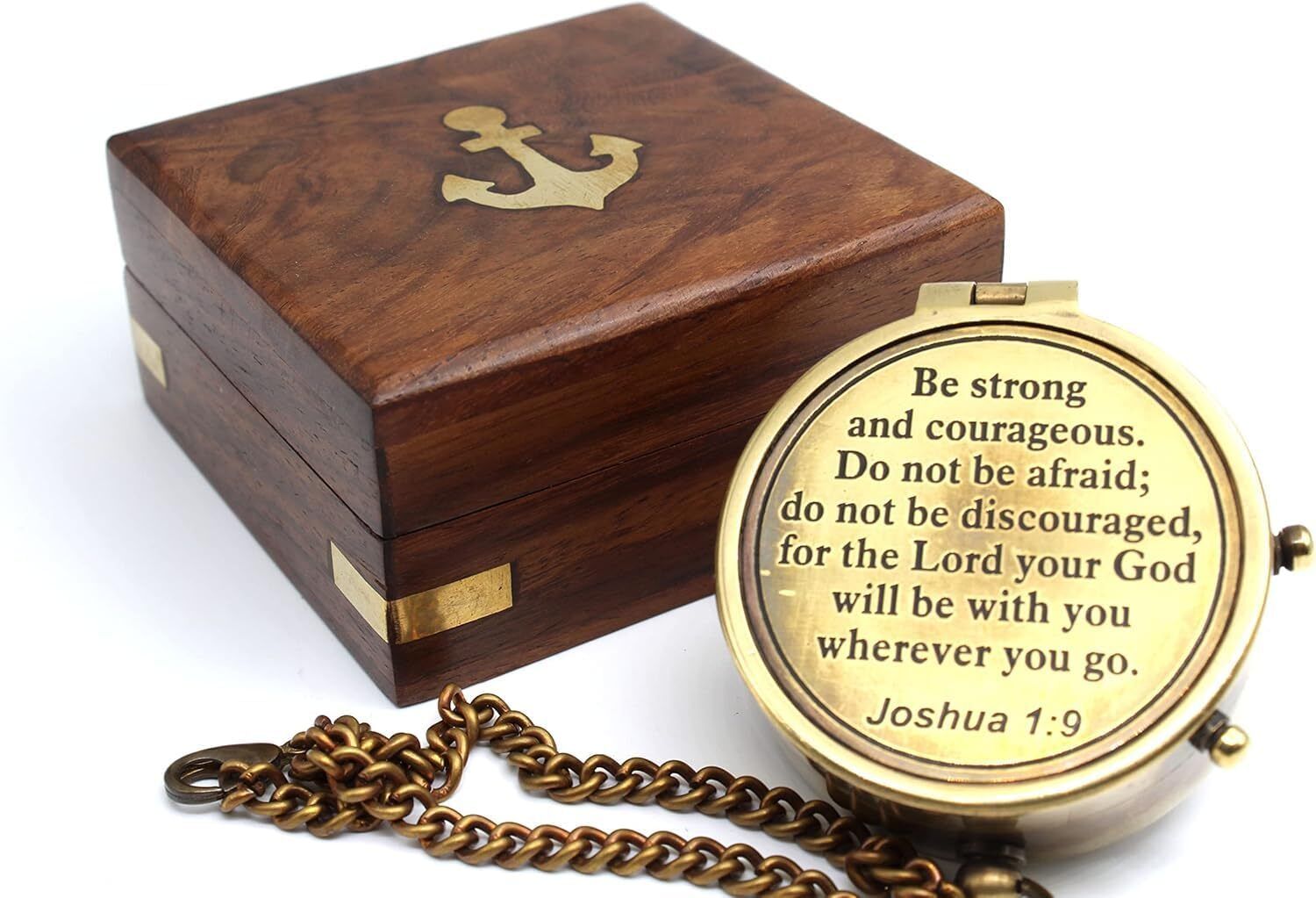Antique Brass Navigation Compass with Leather Case Nautical Theme Gift_2 Compass-image-29