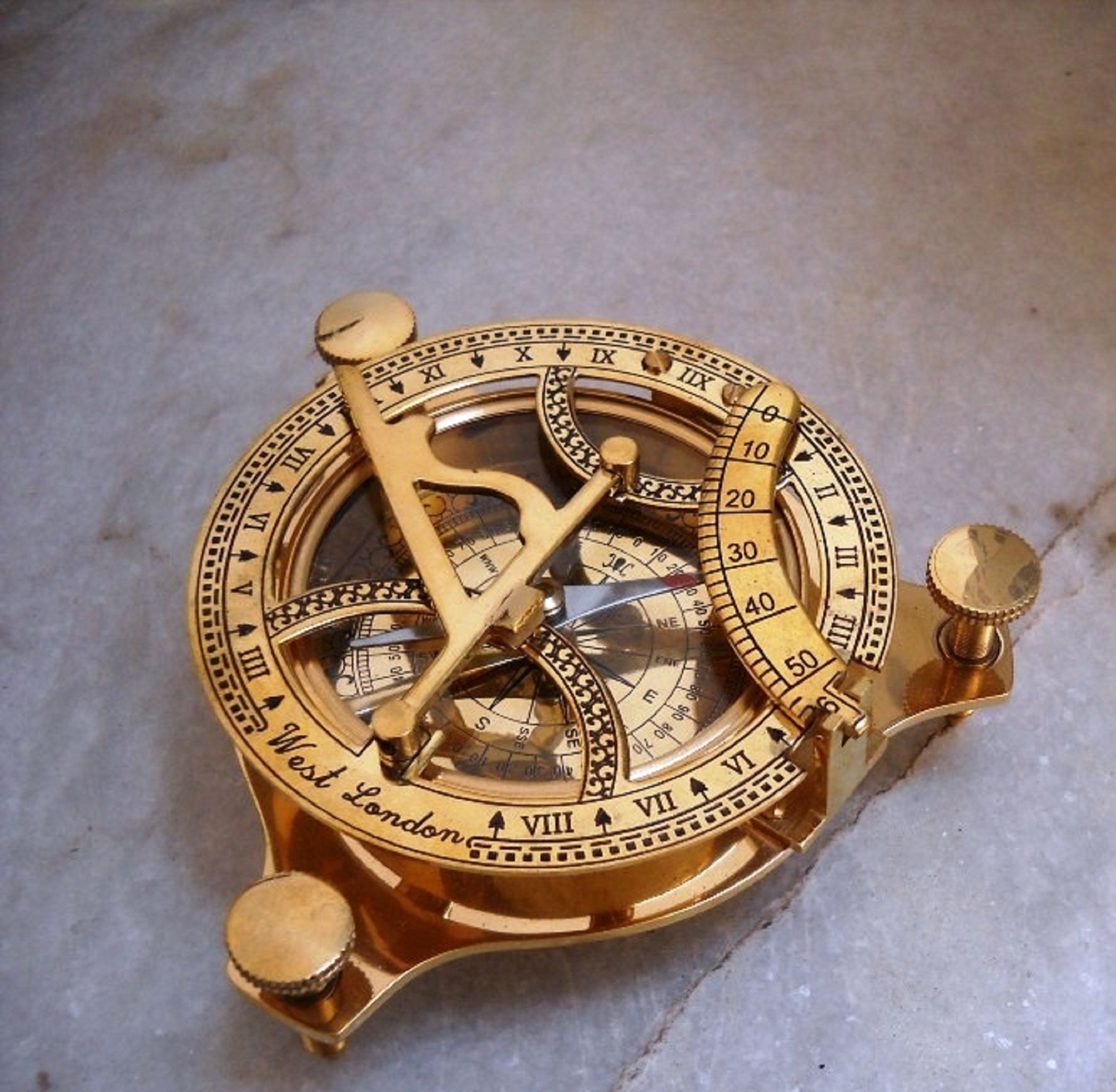 Nautical Sundial Brass Compass Compass-image-10