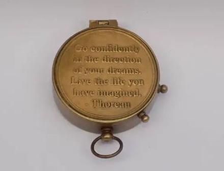 sangam studio Antique Brass Pocket Compass with Wooden Box (Brown Antique) Compass-picture-33