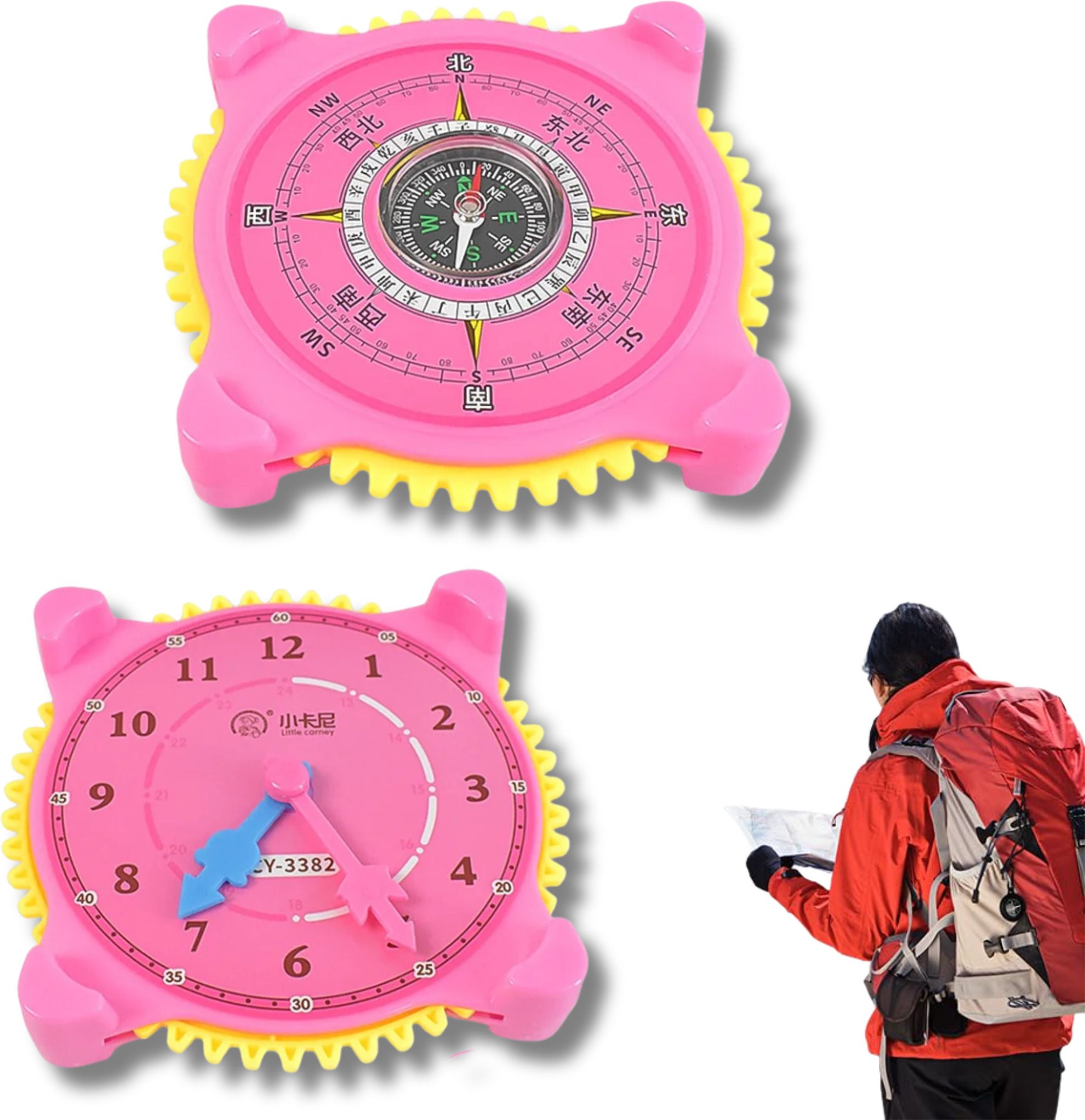 drumstone 2-in-1 Compass with Clock Portable Navigation Direction Compass Compass-picture-10