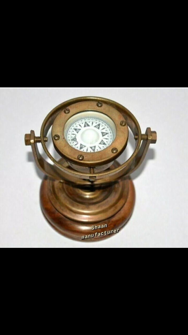 shaan manufacturer Nautical Antique Brass Gimbal Compass Compass-picture-35