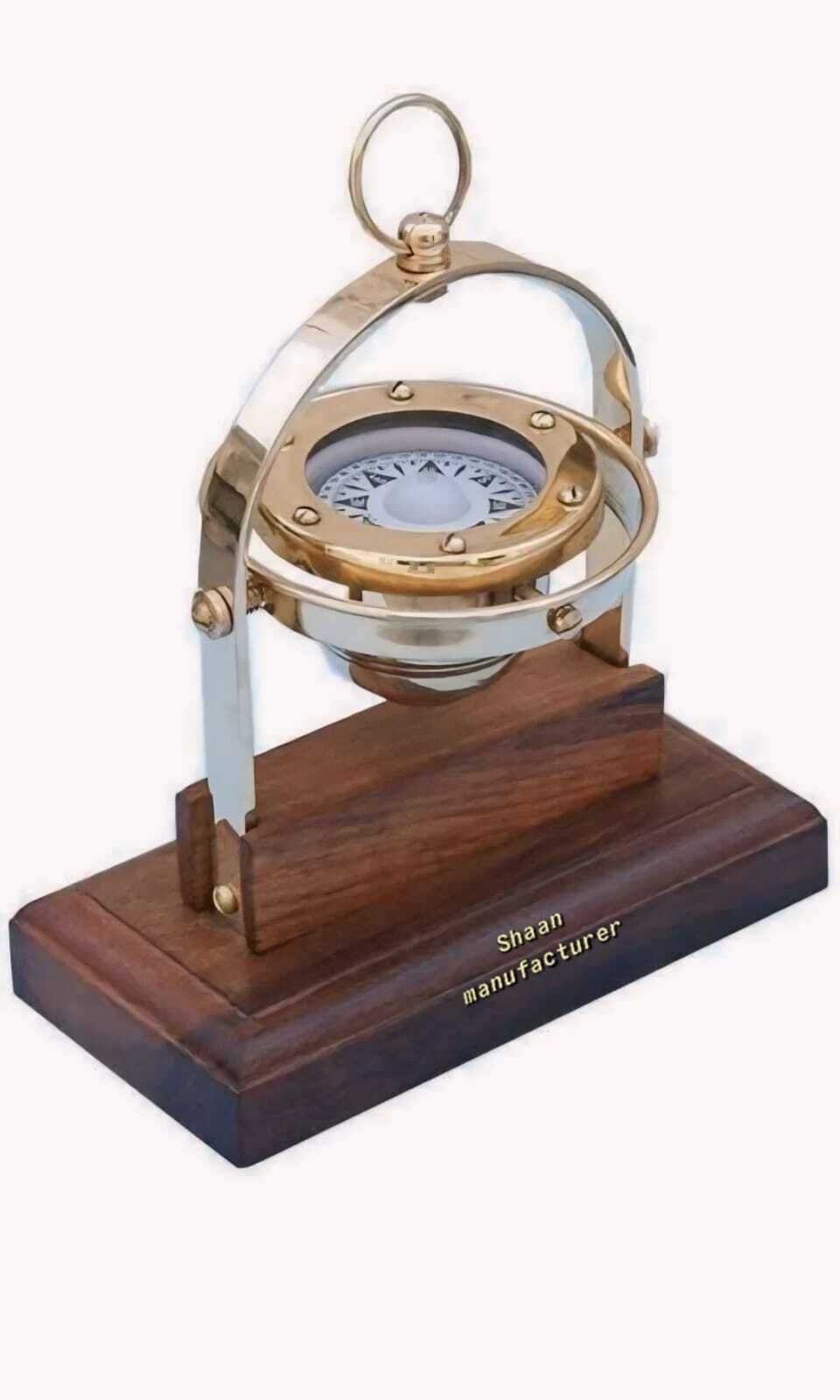 shaan manufacturer Vintage Brass Gimbal Compass, Nautical Compass, Compass-picture-32