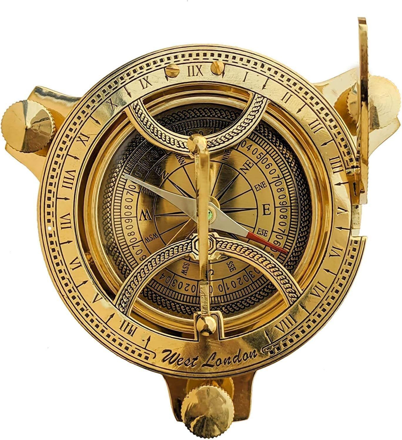 apax Triangle Brass Nautical Sundial Compass Decorative Vintage Gift Compass-picture-10