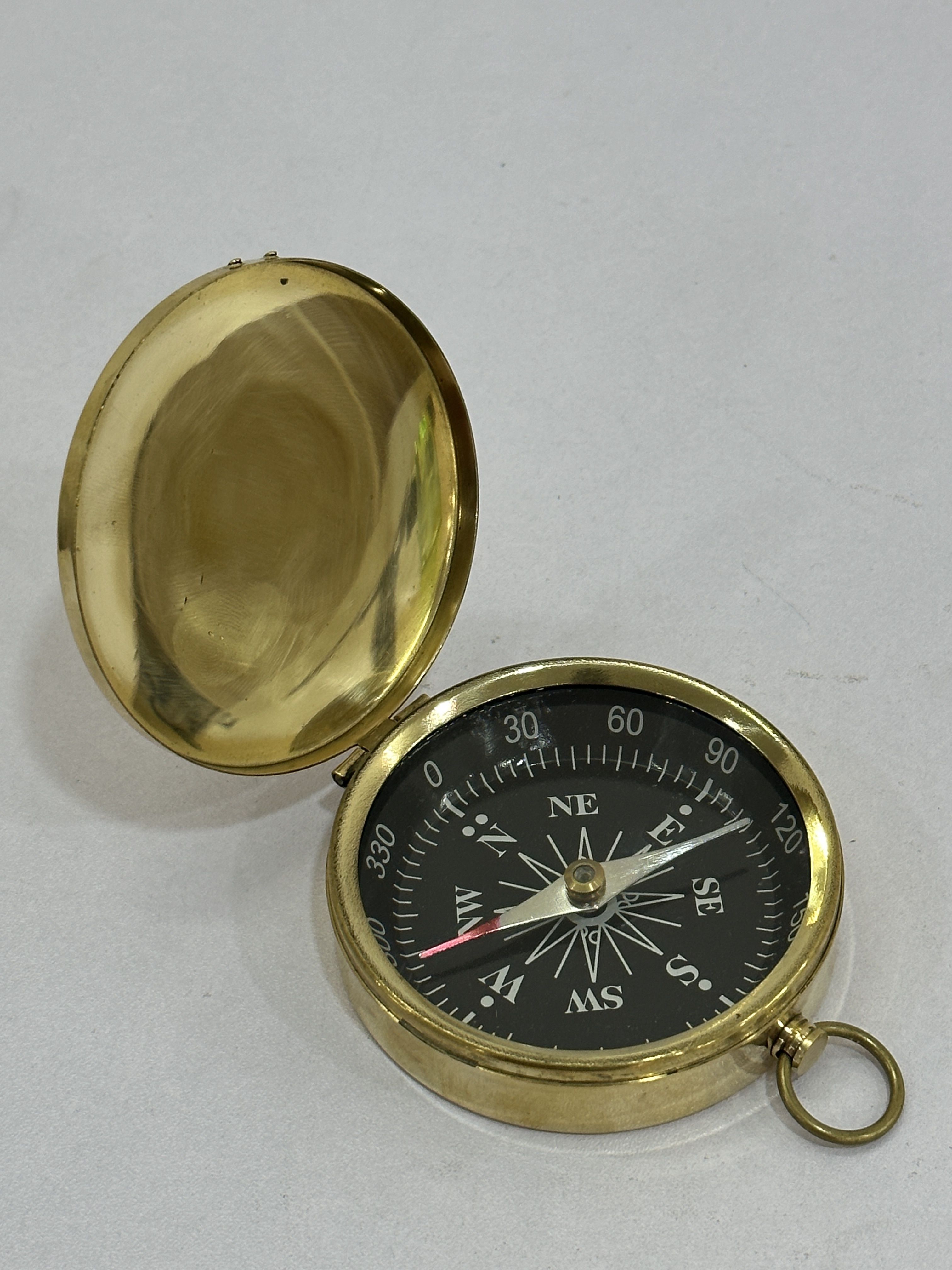 akki Handmade Antique Nautical Brass Pocket Compass with A Loop Compass-picture-10