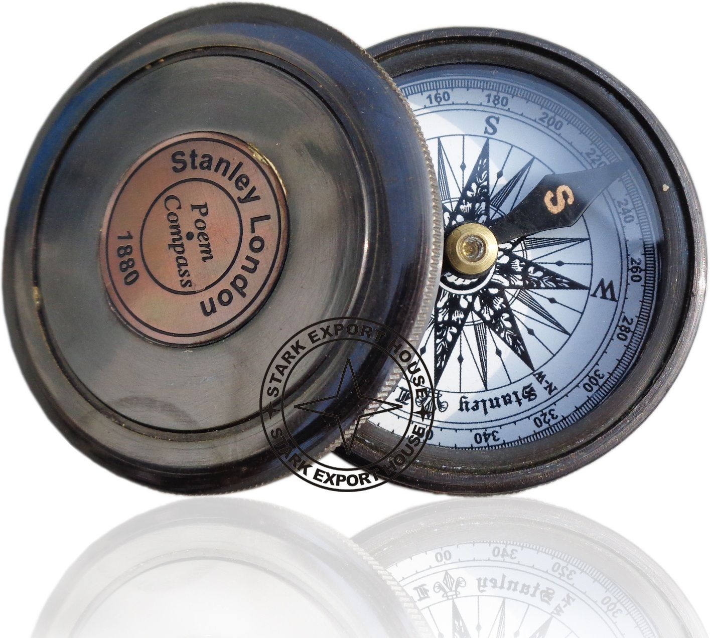 stark export house Brass Antique 2 Inch Sundial Compass for Outdoor Activities hjea Compass-picture-10