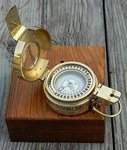 Prismatic Compass Military Engineering Hand Made Nautical Vintage Style Compass-image-12