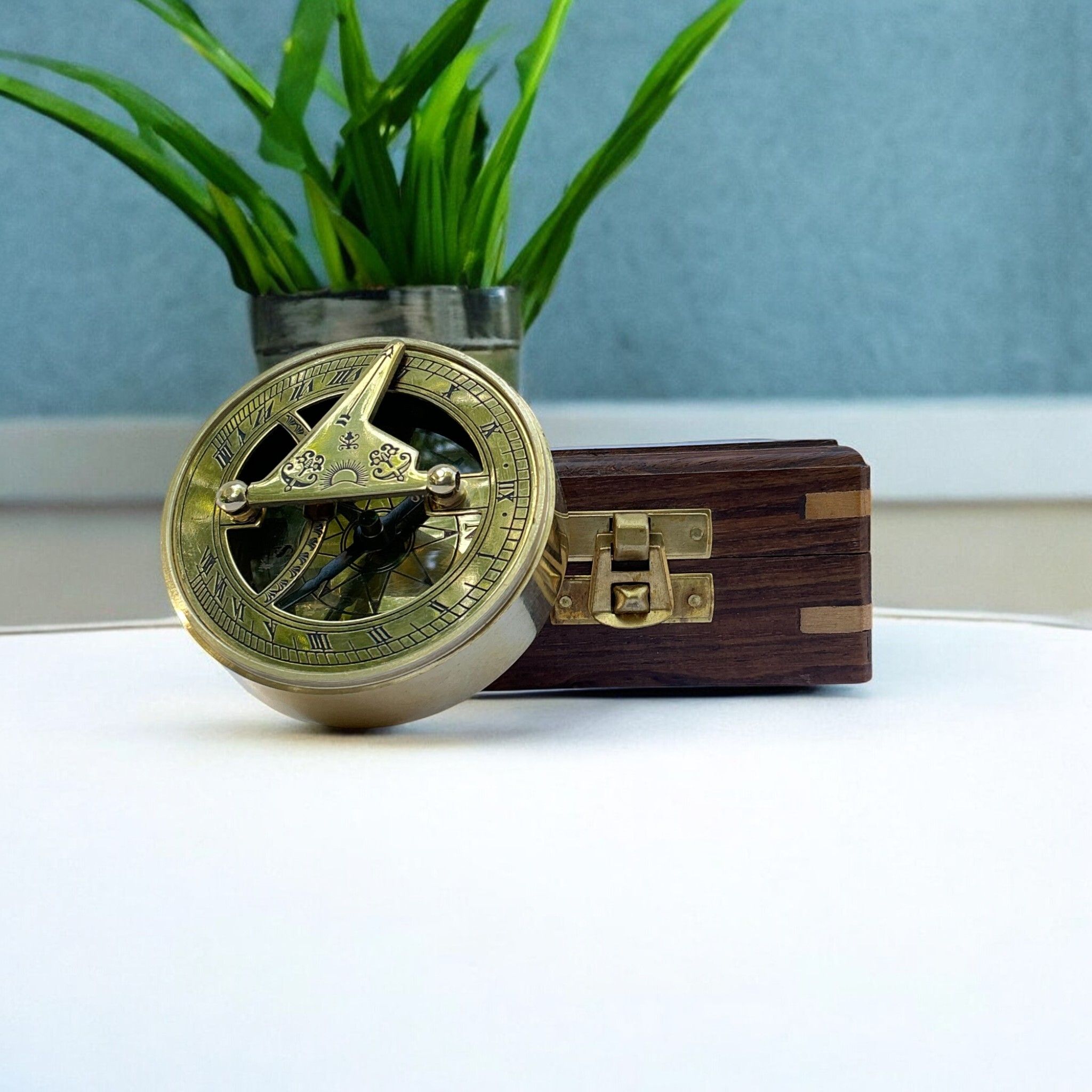 brass enclave Personalized Sundial Drum Compass – Custom Engraved Brass Compass | Unique Gift Compass-picture-25