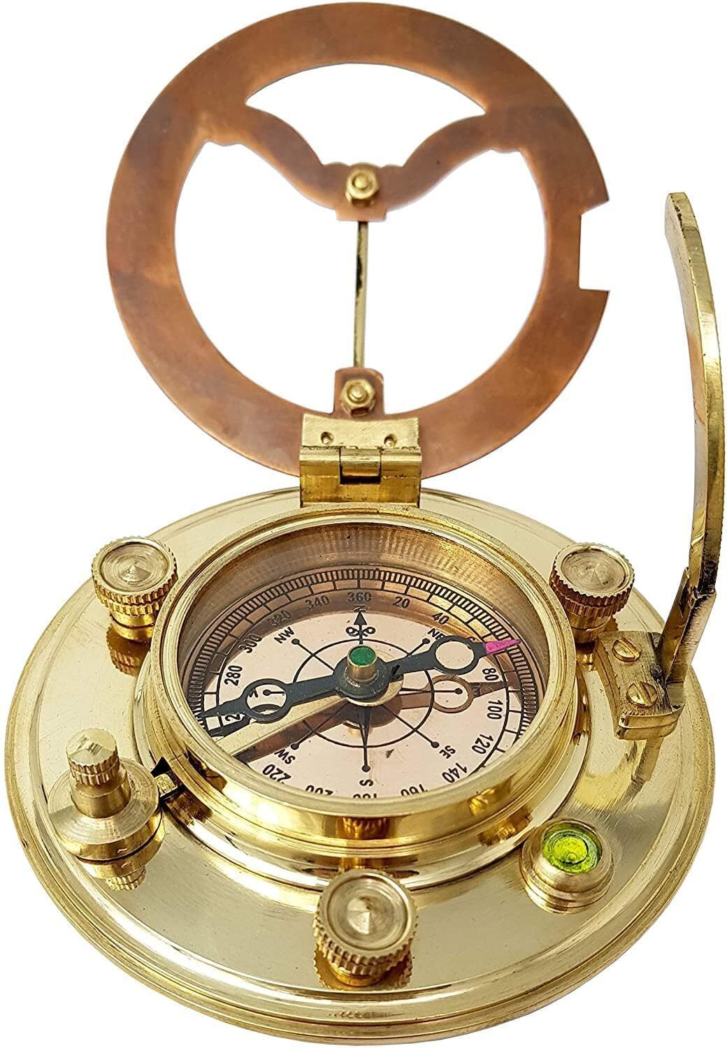 Copper Sundial Compass Nautical Marine Boat Sun Clock, Suitable Camping Compass-image-39
