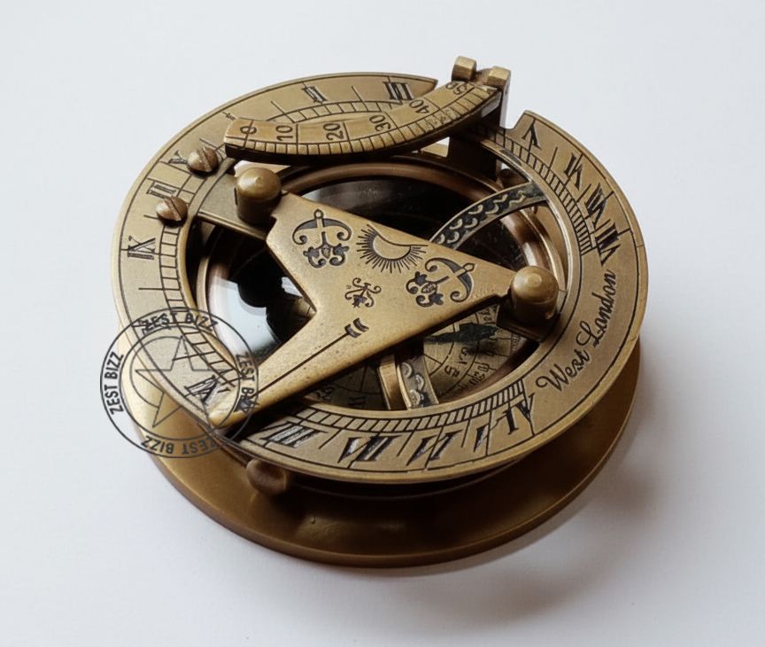 Brass Antique 2.5 Inch Sundial Compass Antique Camping HGYT Compass-image-42