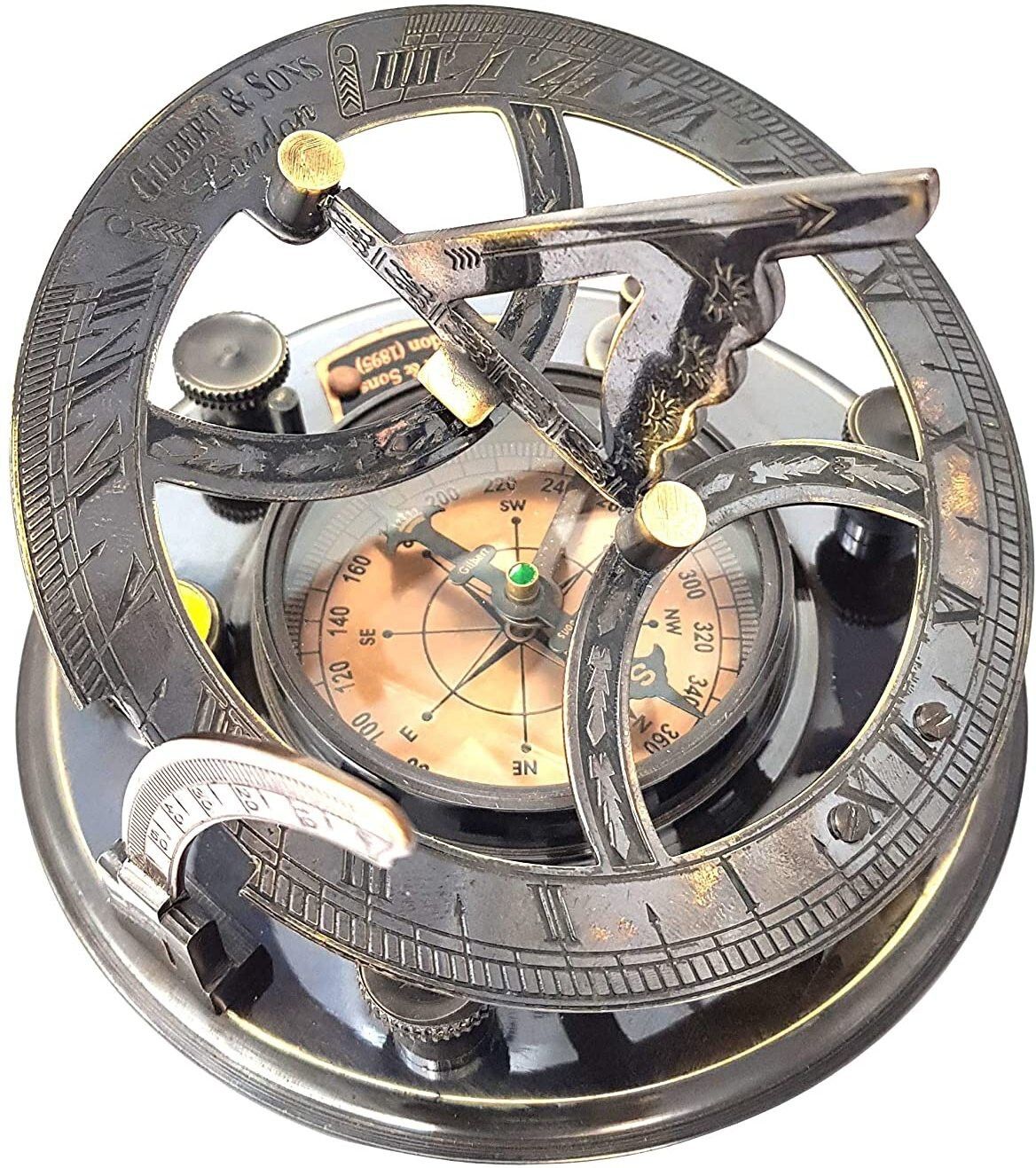 Brass Nautical Sundial Compass Sun Dial Compass Marine Sundial Compass Compass-image-34