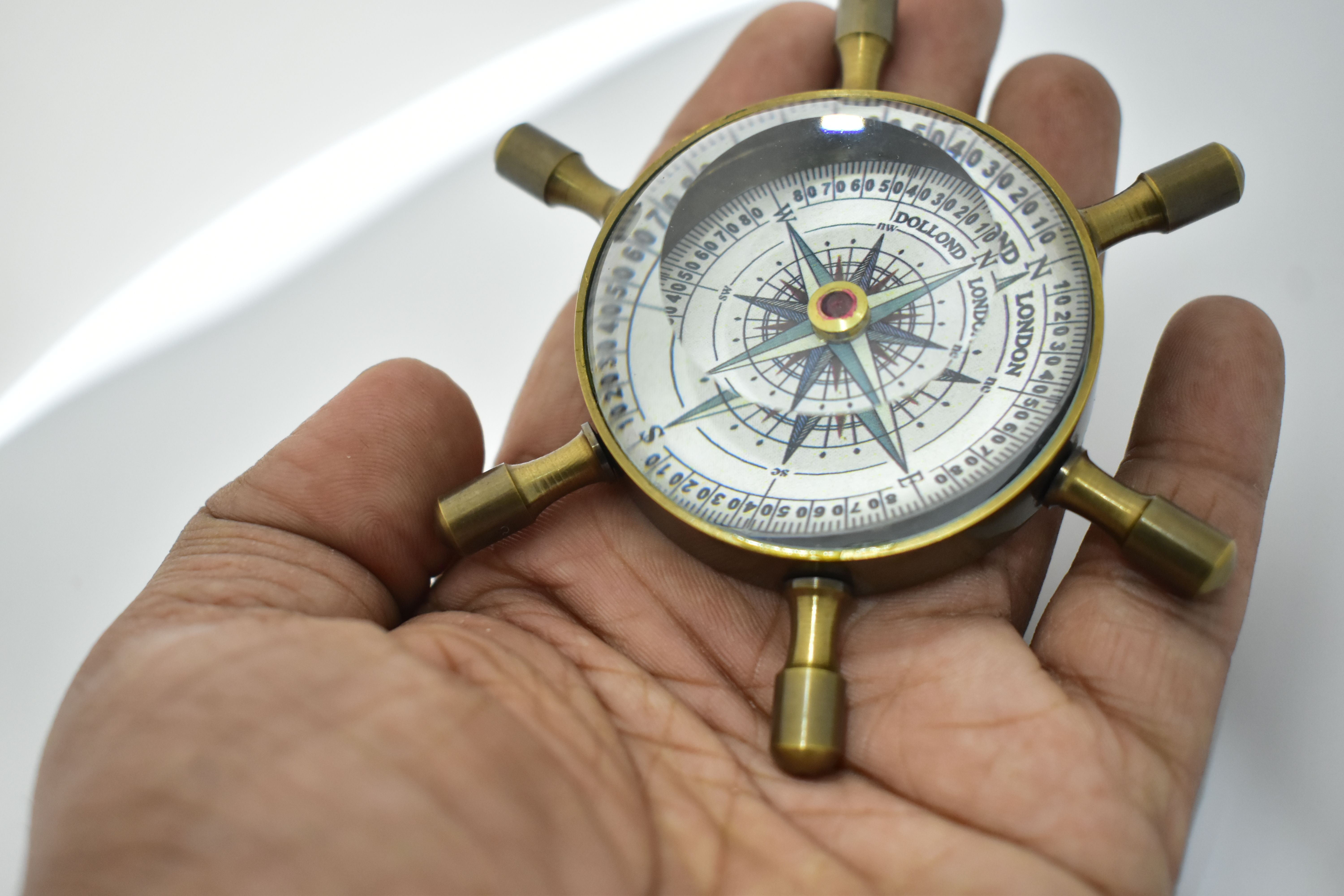 daniyal handicraft vintage brass nautical wheal Compass-picture-15